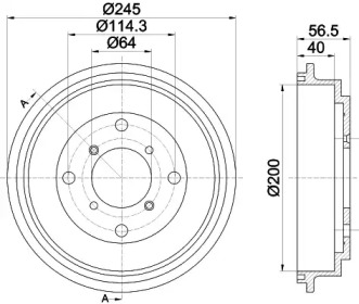 Тормозный барабан HELLA 8DT 355 301-001