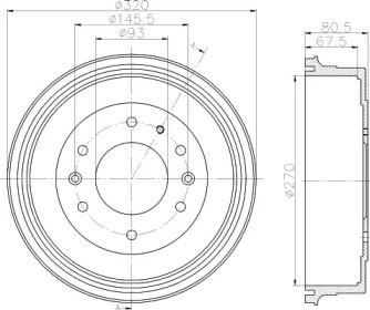 Тормозный барабан HELLA 8DT 355 301-051