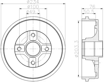 Тормозный барабан HELLA 8DT 355 301-071