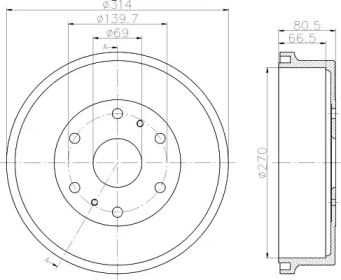 Тормозный барабан HELLA 8DT 355 301-111