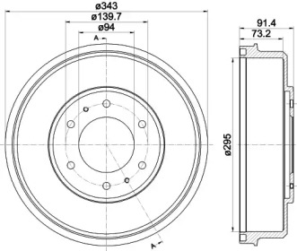 Тормозный барабан HELLA 8DT 355 301-821