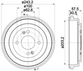 Тормозной барабан HELLA 8DT 355 301-881