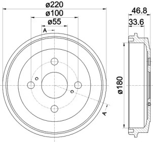 Тормозный барабан HELLA 8DT 355 301-931