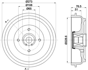 Тормозный барабан HELLA 8DT 355 302-771