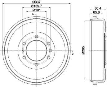 Тормозный барабан HELLA 8DT 355 302-661