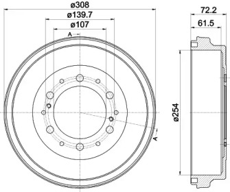 Тормозный барабан HELLA 8DT 355 302-541