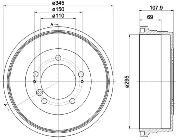 Тормозный барабан HELLA 8DT 355 302-551