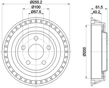 Тормозный барабан HELLA 8DT 355 302-701