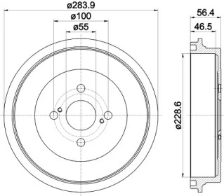 Тормозный барабан HELLA 8DT 355 302-711