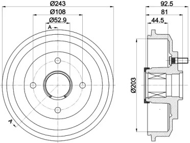 Тормозный барабан HELLA 8DT 355 302-751