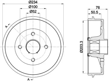 Тормозный барабан HELLA 8DT 355 302-871