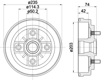 Тормозный барабан HELLA 8DT 355 302-911