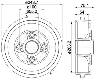 Тормозный барабан HELLA 8DT 355 302-951