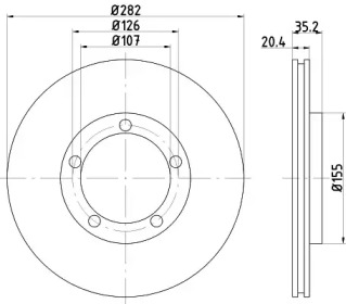 Тормозной диск HELLA 8DD 355 100-011