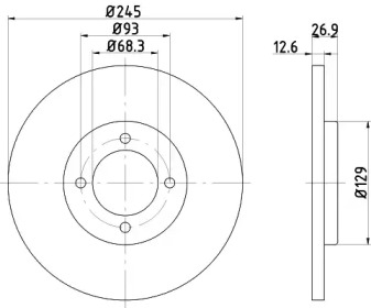 Тормозной диск HELLA 8DD 355 100-021