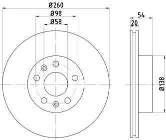 Тормозной диск HELLA 8DD 355 100-231