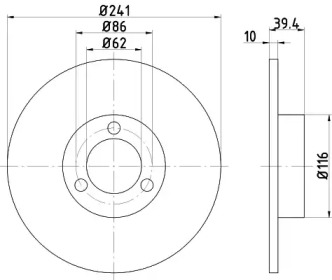 Тормозной диск HELLA 8DD 355 100-311