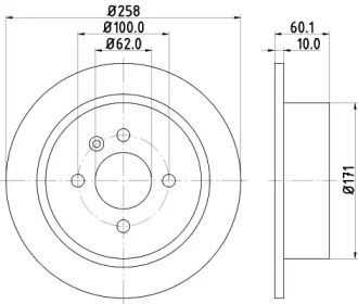 Тормозной диск HELLA 8DD 355 126-012