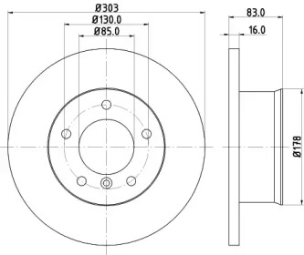 Тормозной диск HELLA 8DD 355 100-391