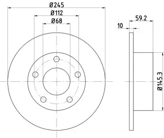 Тормозной диск HELLA 8DD 355 100-521