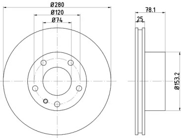 Тормозной диск HELLA 8DD 355 100-551