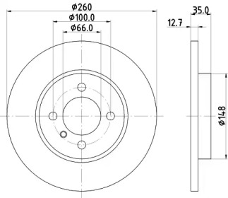 Тормозной диск HELLA 8DD 355 100-631