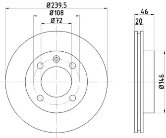 Тормозной диск HELLA 8DD 355 100-711