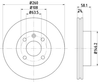 Тормозной диск HELLA 8DD 355 100-721