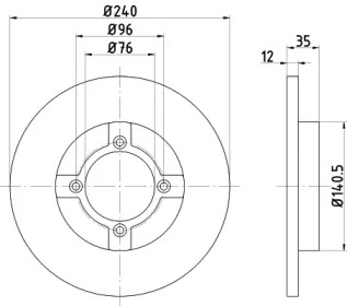 Тормозной диск HELLA 8DD 355 100-801