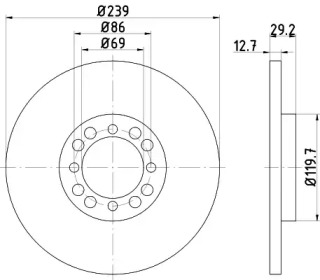 Тормозной диск HELLA 8DD 355 100-861