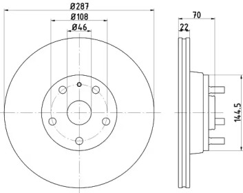 Тормозной диск HELLA 8DD 355 100-871