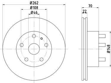 Тормозной диск HELLA 8DD 355 100-881