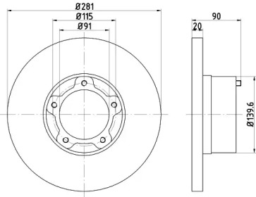 Тормозной диск HELLA 8DD 355 100-901