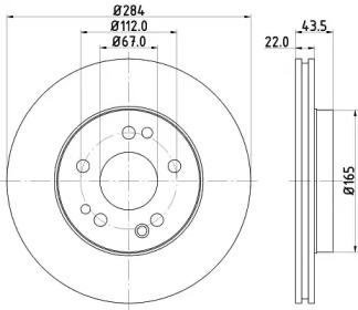 Тормозной диск HELLA 8DD 355 122-182