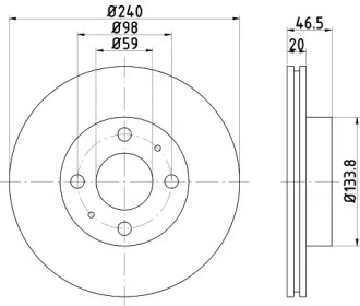 Тормозной диск HELLA 8DD 355 101-111