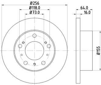 Тормозной диск HELLA 8DD 355 101-121