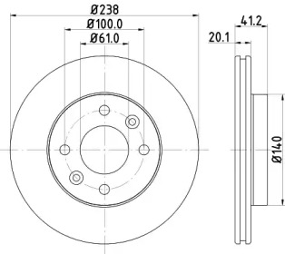 Тормозной диск HELLA 8DD 355 101-251