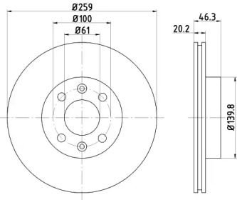 Тормозной диск HELLA 8DD 355 101-281