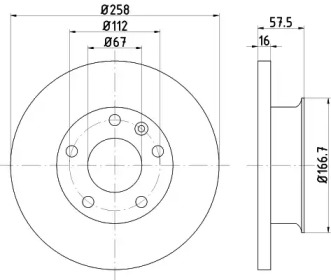 Тормозной диск HELLA 8DD 355 101-341