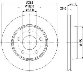 Тормозной диск HELLA 8DD 355 101-351