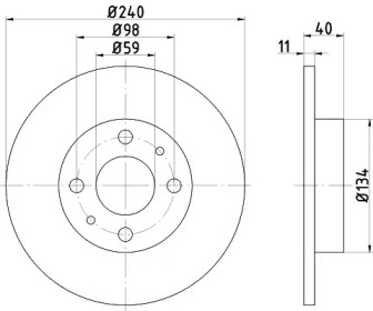 Тормозной диск HELLA 8DD 355 101-601