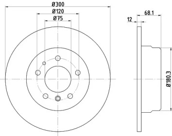 Тормозной диск HELLA 8DD 355 101-751