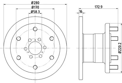 Тормозной диск HELLA 8DD 355 117-591