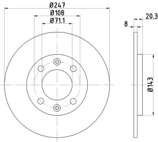 Тормозной диск HELLA 8DD 355 101-811