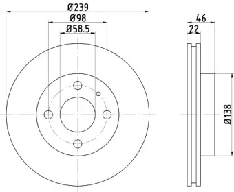 Тормозной диск HELLA 8DD 355 101-871