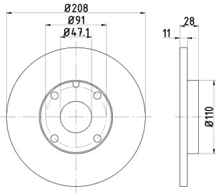 Тормозной диск HELLA 8DD 355 101-911