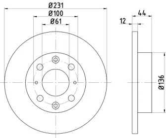 Тормозной диск HELLA 8DD 355 101-931