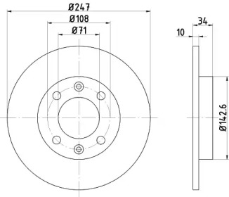 Тормозной диск HELLA 8DD 355 102-061