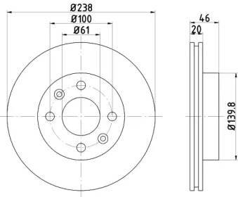 Тормозной диск HELLA 8DD 355 102-131