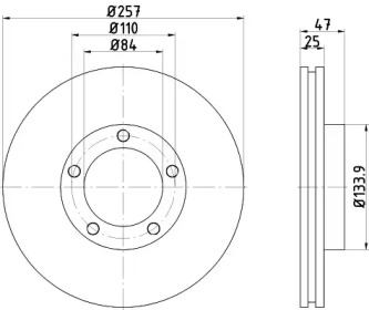 Тормозной диск HELLA 8DD 355 102-191